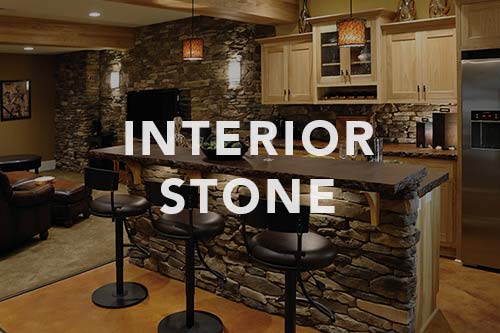 Bar with stone veneer, link to interior stone photo gallery.