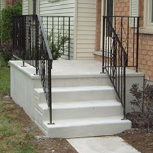 Pre-cast concrete porch.