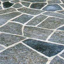 Black random flagstone patio