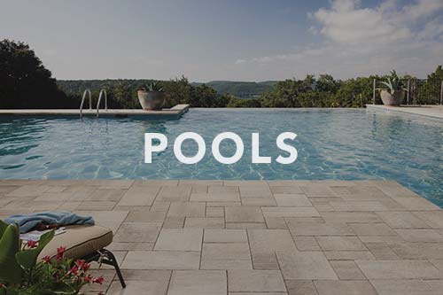 Pool with interlocking paver patio, link to pools photo gallery.