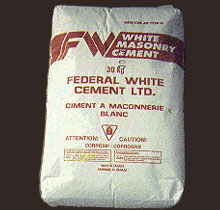 Bag of Federal White Masonry Cement