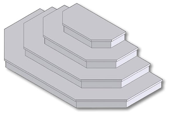 Drawing of pre-cast concrete hex-steps.