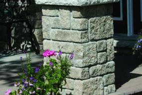 Stone post capped with supersill