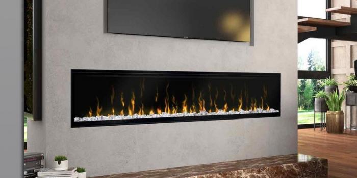 Dimplex Ignite linear electric fireplace.