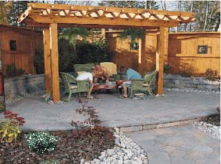 Patio with a gazebo.