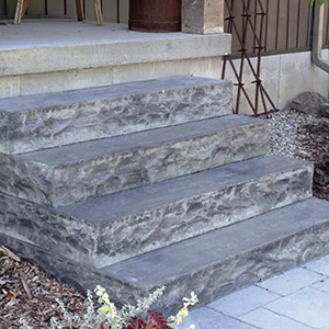 Chiselled Limestone Steps.